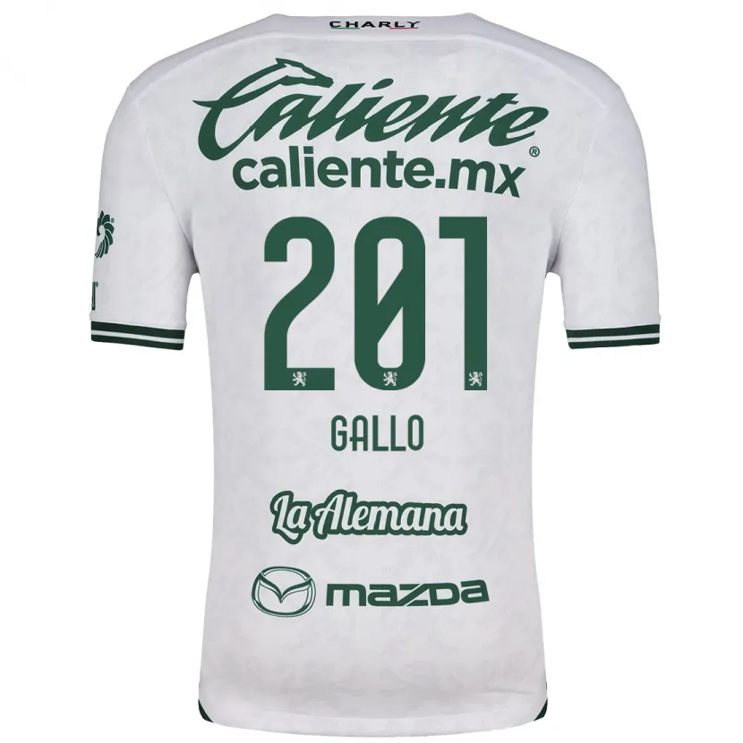 Danxen Kvinder Andrés Gallo #201 Hvid Grøn Udebane Spillertrøjer 2024/25 Trøje T-Shirt