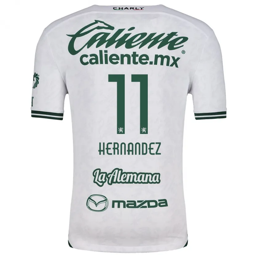 Danxen Kvinder Elías Hernández #11 Hvid Grøn Udebane Spillertrøjer 2024/25 Trøje T-Shirt