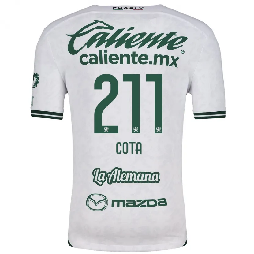 Danxen Kvinder Luis Cota #211 Hvid Grøn Udebane Spillertrøjer 2024/25 Trøje T-Shirt