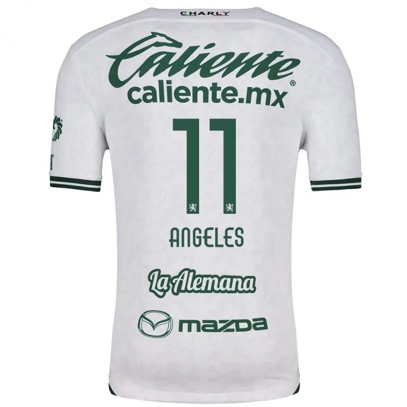 Danxen Kvinder Lizbeth Ángeles #11 Hvid Grøn Udebane Spillertrøjer 2024/25 Trøje T-Shirt