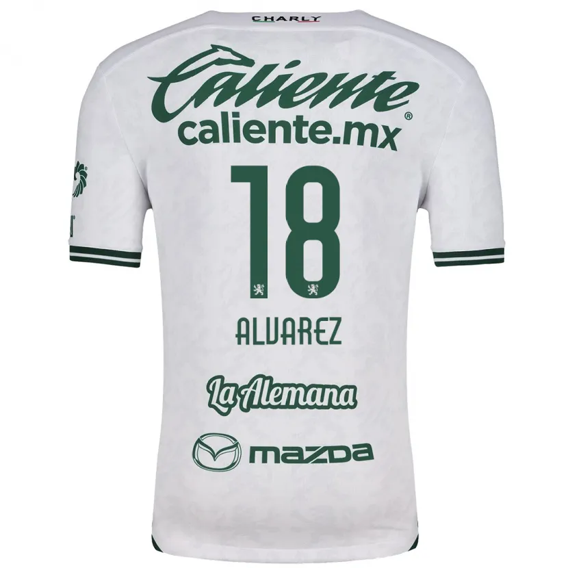 Danxen Kvinder Yazmin Álvarez #18 Hvid Grøn Udebane Spillertrøjer 2024/25 Trøje T-Shirt