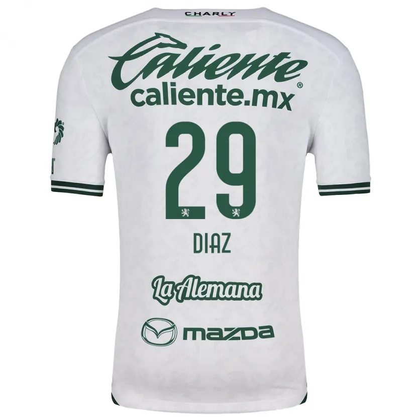 Danxen Kvinder Kenia Díaz #29 Hvid Grøn Udebane Spillertrøjer 2024/25 Trøje T-Shirt