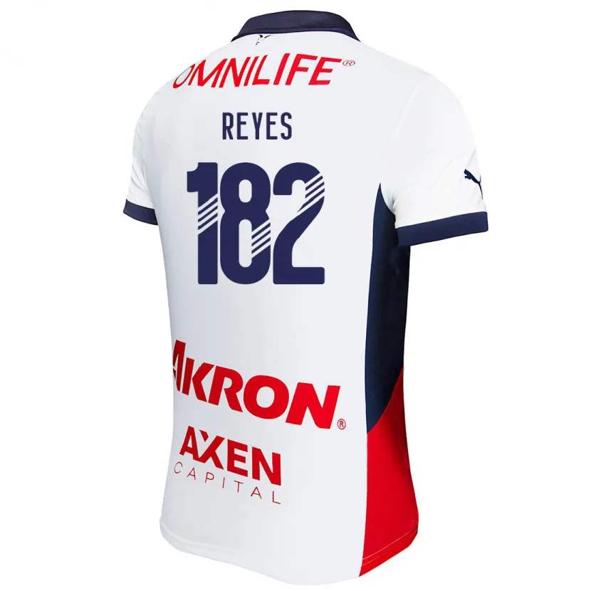 Danxen Kvinder Mauricio Reyes #182 Hvid Rød Blå Udebane Spillertrøjer 2024/25 Trøje T-Shirt