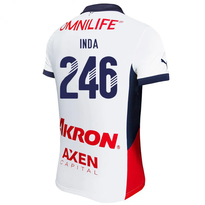 Danxen Kvinder Samir Inda #246 Hvid Rød Blå Udebane Spillertrøjer 2024/25 Trøje T-Shirt