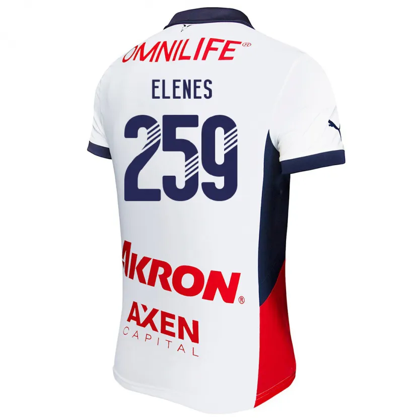 Danxen Kvinder José Elenes #259 Hvid Rød Blå Udebane Spillertrøjer 2024/25 Trøje T-Shirt