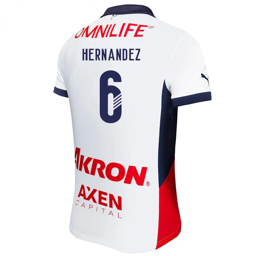 Danxen Kvinder Ana Camila Hernández #6 Hvid Rød Blå Udebane Spillertrøjer 2024/25 Trøje T-Shirt