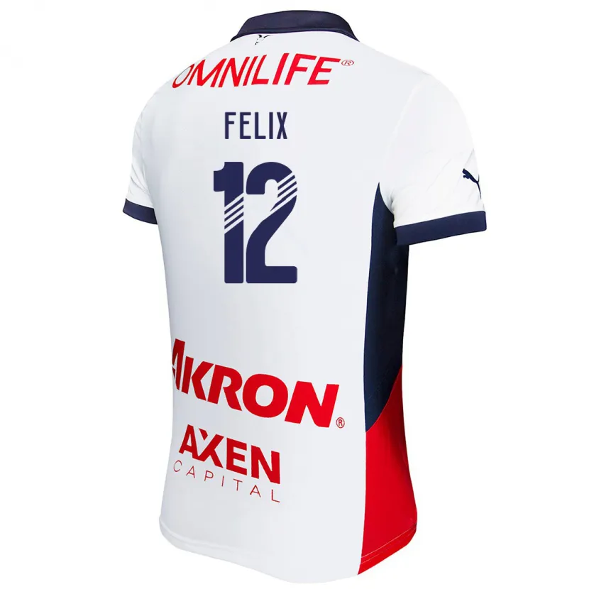 Danxen Kvinder Blanca Félix #12 Hvid Rød Blå Udebane Spillertrøjer 2024/25 Trøje T-Shirt