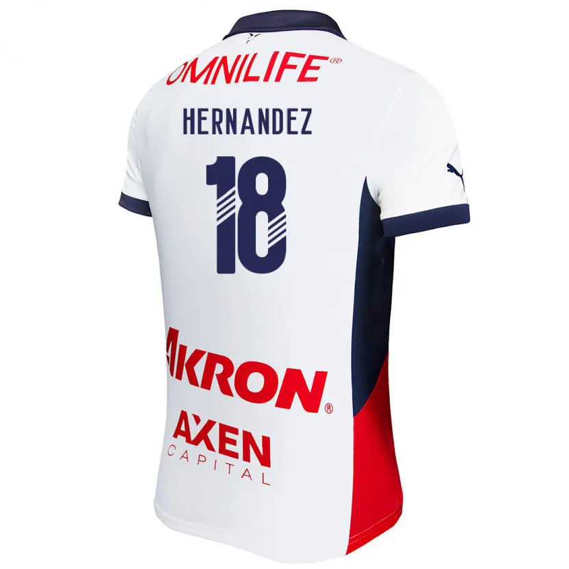 Danxen Kvinder Montserrat Hernández #18 Hvid Rød Blå Udebane Spillertrøjer 2024/25 Trøje T-Shirt