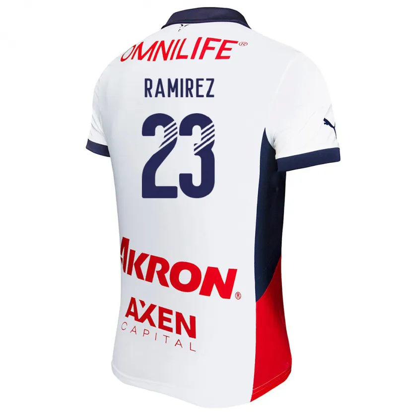 Danxen Kvinder Alessandra Ramírez #23 Hvid Rød Blå Udebane Spillertrøjer 2024/25 Trøje T-Shirt