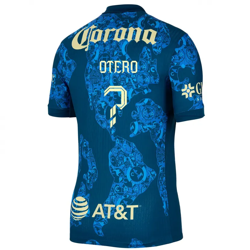 Danxen Kvinder Juan Otero #0 Blå Gul Udebane Spillertrøjer 2024/25 Trøje T-Shirt