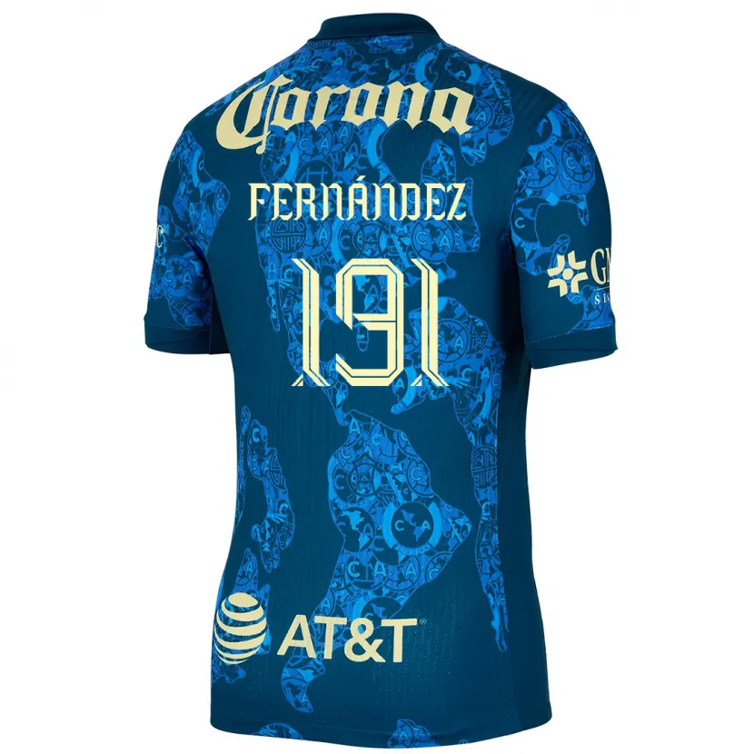 Danxen Kvinder Adrián Fernández #191 Blå Gul Udebane Spillertrøjer 2024/25 Trøje T-Shirt