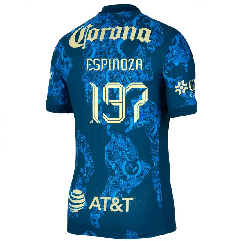 Danxen Kvinder Dagoberto Espinoza #197 Blå Gul Udebane Spillertrøjer 2024/25 Trøje T-Shirt