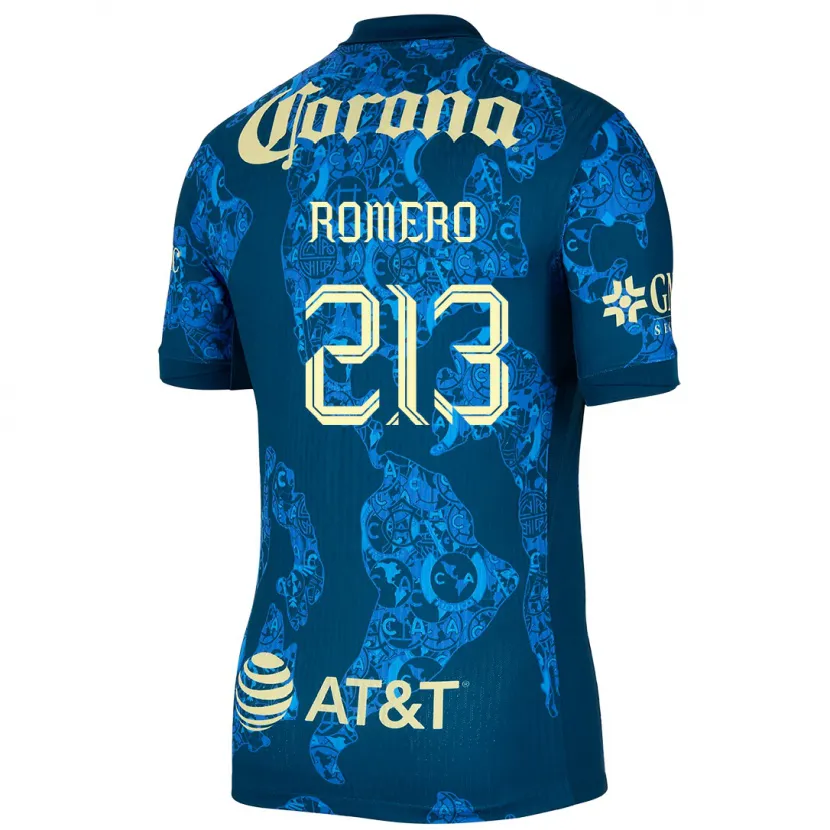 Danxen Kvinder Axel Romero #213 Blå Gul Udebane Spillertrøjer 2024/25 Trøje T-Shirt