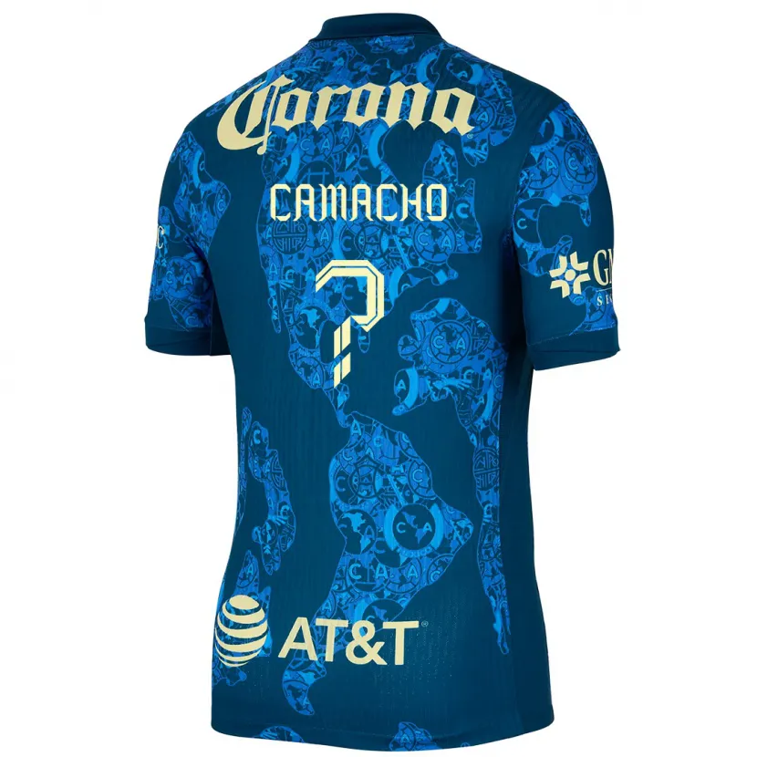 Danxen Kvinder Jorge Camacho #0 Blå Gul Udebane Spillertrøjer 2024/25 Trøje T-Shirt