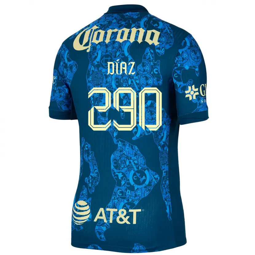 Danxen Kvinder Julio Díaz #290 Blå Gul Udebane Spillertrøjer 2024/25 Trøje T-Shirt