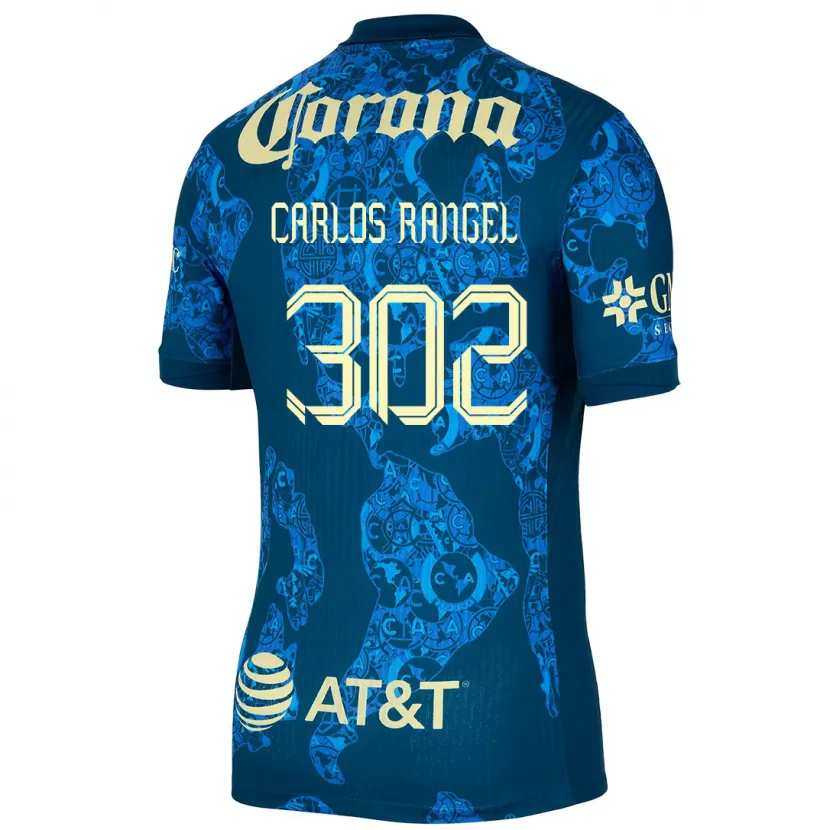 Danxen Kvinder Juan Carlos Rangel #302 Blå Gul Udebane Spillertrøjer 2024/25 Trøje T-Shirt