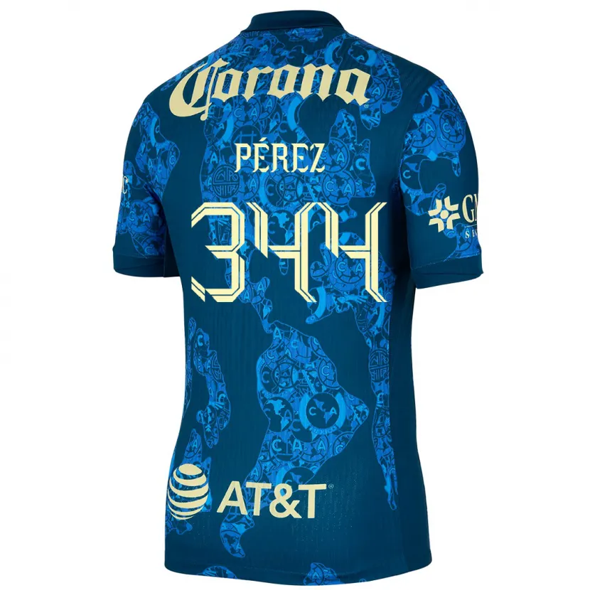 Danxen Kvinder Froylan Pérez #344 Blå Gul Udebane Spillertrøjer 2024/25 Trøje T-Shirt