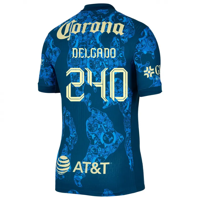 Danxen Kvinder Gael Delgado #240 Blå Gul Udebane Spillertrøjer 2024/25 Trøje T-Shirt
