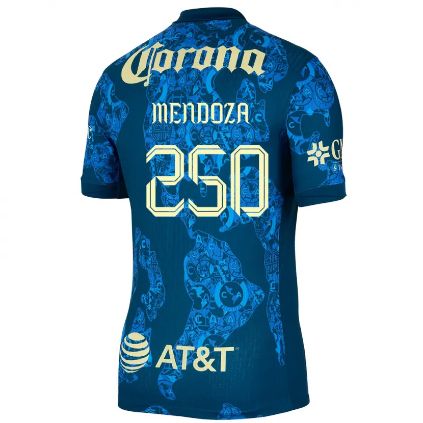 Danxen Kvinder Luis Mendoza #250 Blå Gul Udebane Spillertrøjer 2024/25 Trøje T-Shirt