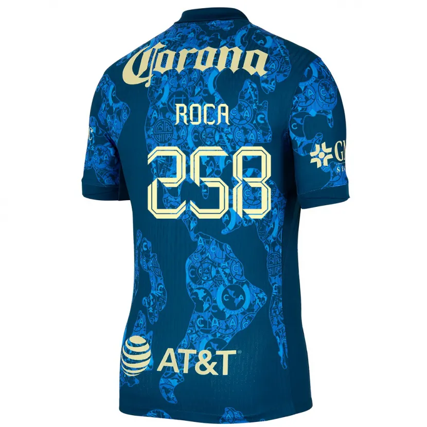 Danxen Kvinder Juan Roca #258 Blå Gul Udebane Spillertrøjer 2024/25 Trøje T-Shirt