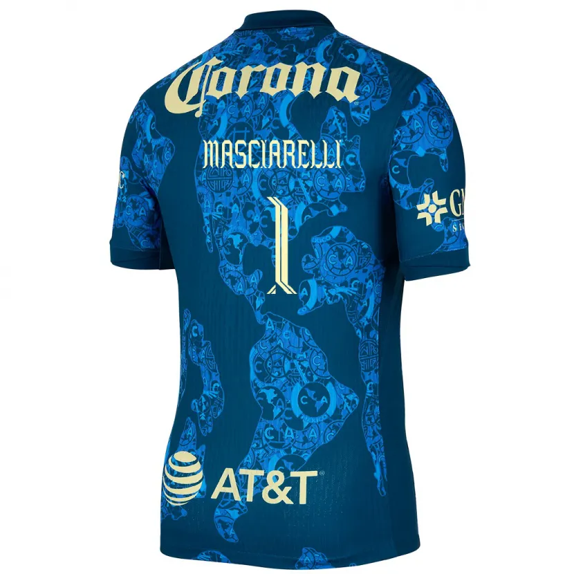 Danxen Kvinder Renata Masciarelli #1 Blå Gul Udebane Spillertrøjer 2024/25 Trøje T-Shirt