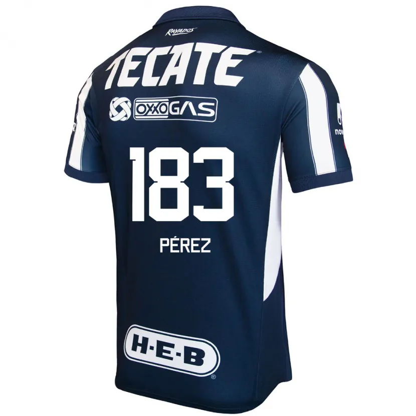 Danxen Børn Santiago Pérez #183 Blå Rød Hvid Hjemmebane Spillertrøjer 2024/25 Trøje T-Shirt