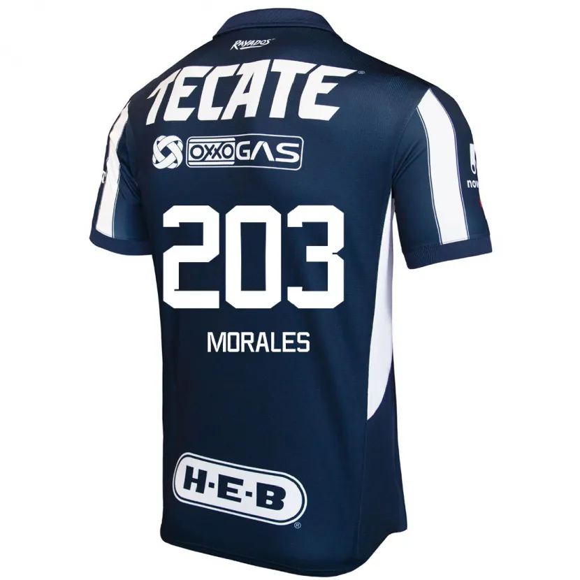 Danxen Børn Alejandro Morales #203 Blå Rød Hvid Hjemmebane Spillertrøjer 2024/25 Trøje T-Shirt