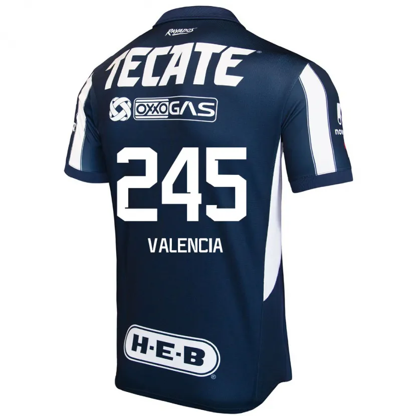 Danxen Børn Cristian Valencia #245 Blå Rød Hvid Hjemmebane Spillertrøjer 2024/25 Trøje T-Shirt