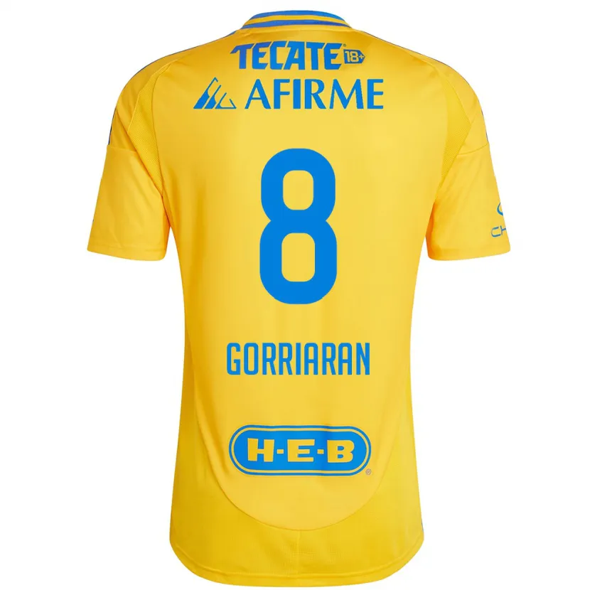 Danxen Børn Fernando Gorriarán #8 Guld Gul Hjemmebane Spillertrøjer 2024/25 Trøje T-Shirt