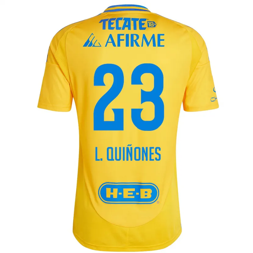 Danxen Børn Luis Quiñones #23 Guld Gul Hjemmebane Spillertrøjer 2024/25 Trøje T-Shirt