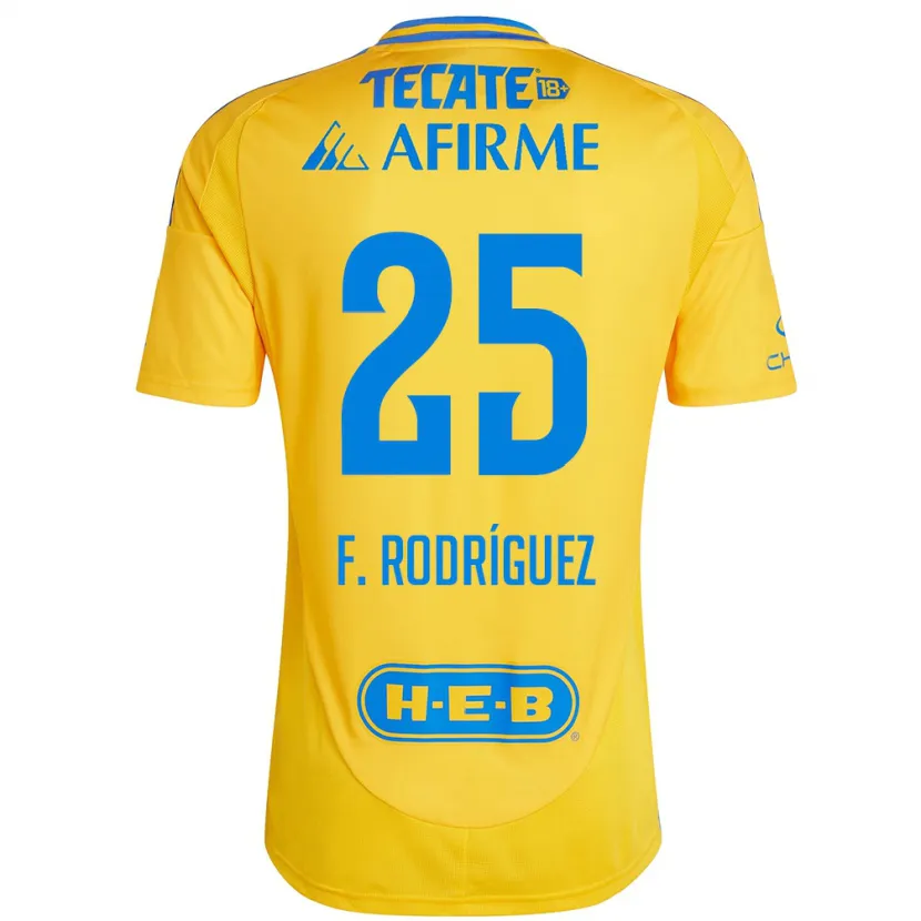 Danxen Børn Felipe Rodríguez #25 Guld Gul Hjemmebane Spillertrøjer 2024/25 Trøje T-Shirt
