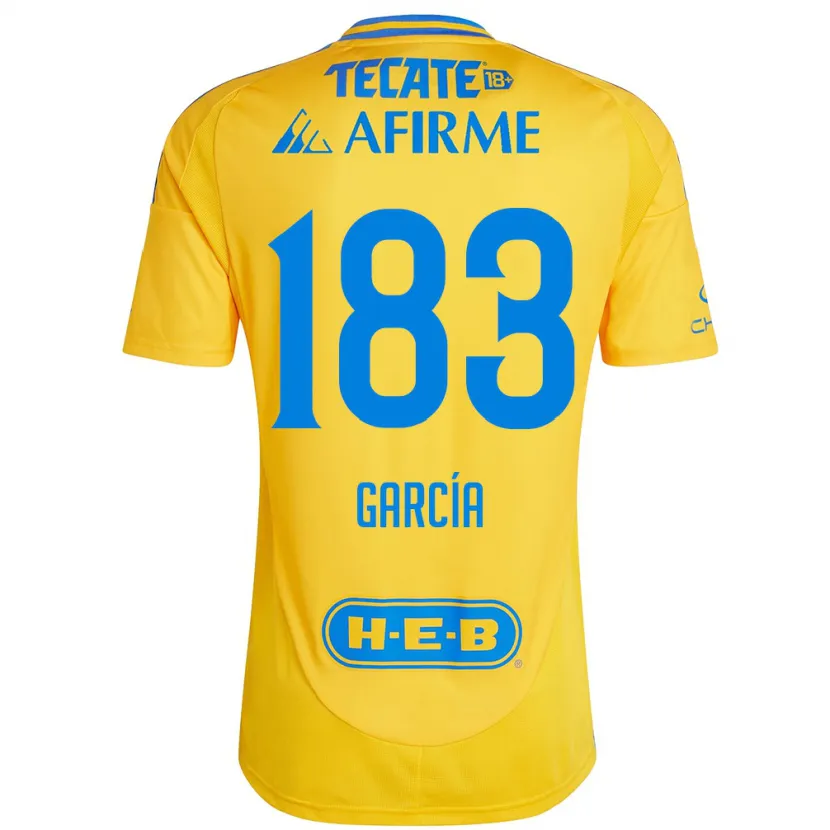 Danxen Børn Zahir García #183 Guld Gul Hjemmebane Spillertrøjer 2024/25 Trøje T-Shirt