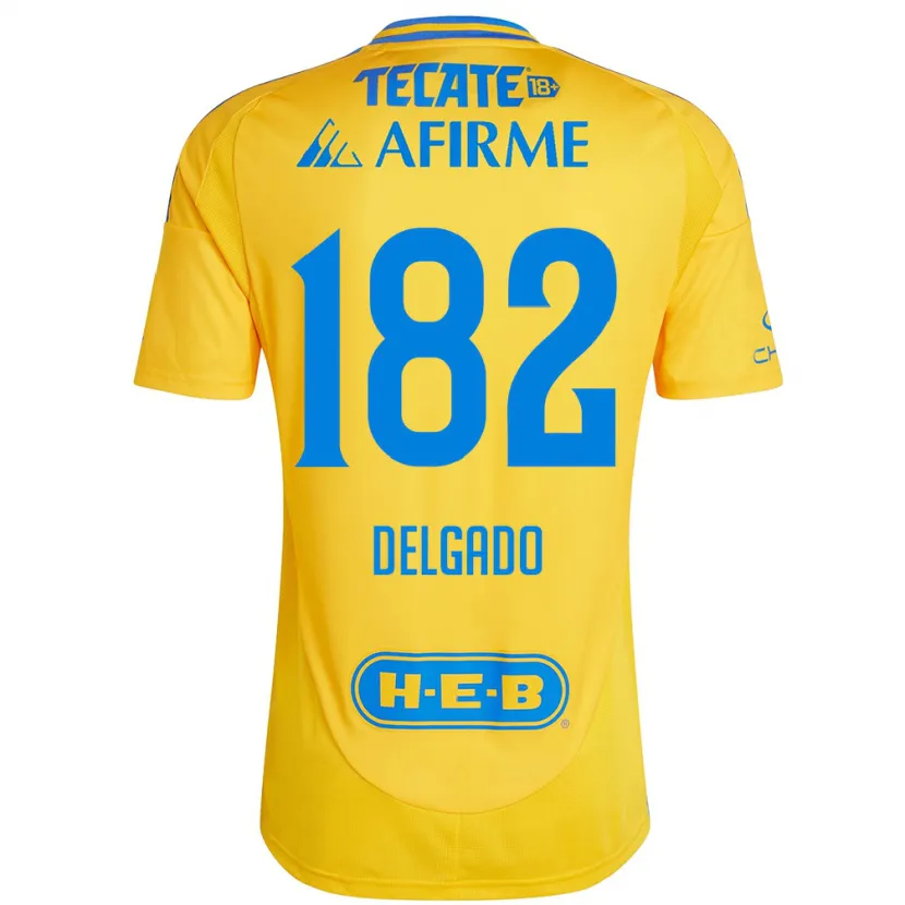 Danxen Børn Arturo Delgado #182 Guld Gul Hjemmebane Spillertrøjer 2024/25 Trøje T-Shirt