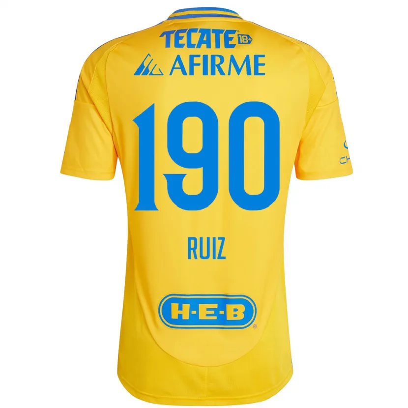 Danxen Børn Óscar Ruiz #190 Guld Gul Hjemmebane Spillertrøjer 2024/25 Trøje T-Shirt