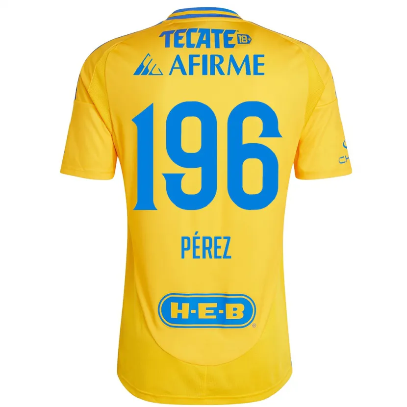 Danxen Børn Axel Pérez #196 Guld Gul Hjemmebane Spillertrøjer 2024/25 Trøje T-Shirt