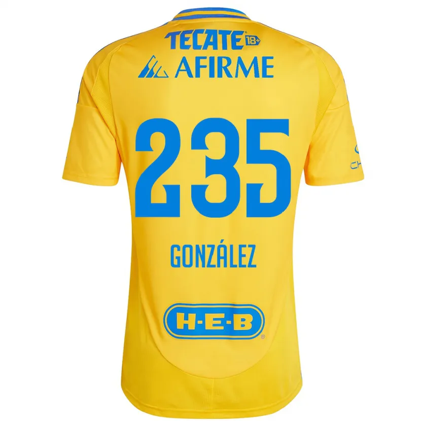 Danxen Børn Mauricio González #235 Guld Gul Hjemmebane Spillertrøjer 2024/25 Trøje T-Shirt