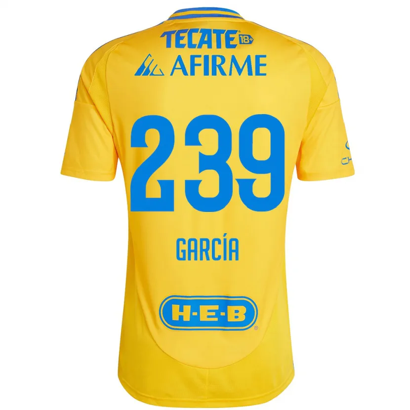 Danxen Børn Diego García #239 Guld Gul Hjemmebane Spillertrøjer 2024/25 Trøje T-Shirt