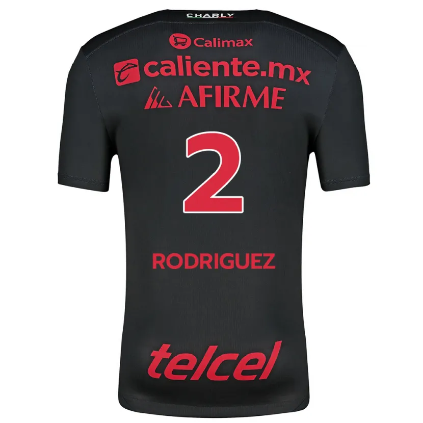 Danxen Børn Antonio Rodríguez #2 Sort Rød Hjemmebane Spillertrøjer 2024/25 Trøje T-Shirt