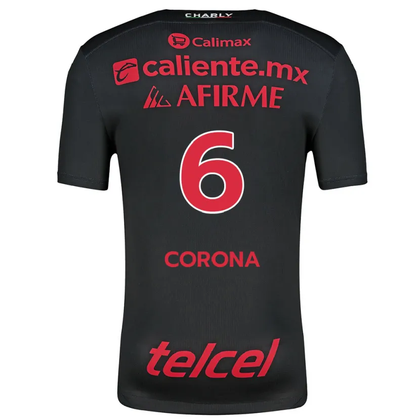 Danxen Børn Joe Corona #6 Sort Rød Hjemmebane Spillertrøjer 2024/25 Trøje T-Shirt