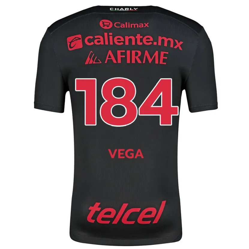 Danxen Børn Daniel Vega #184 Sort Rød Hjemmebane Spillertrøjer 2024/25 Trøje T-Shirt