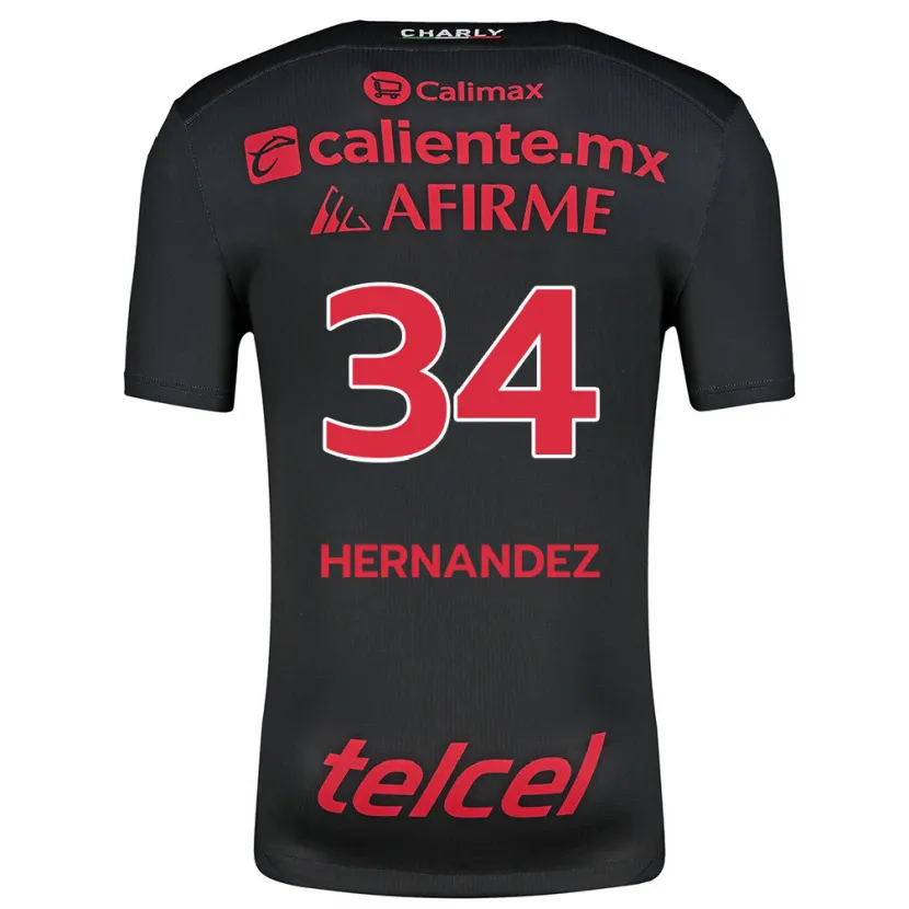 Danxen Børn Kimberly Hernández #34 Sort Rød Hjemmebane Spillertrøjer 2024/25 Trøje T-Shirt
