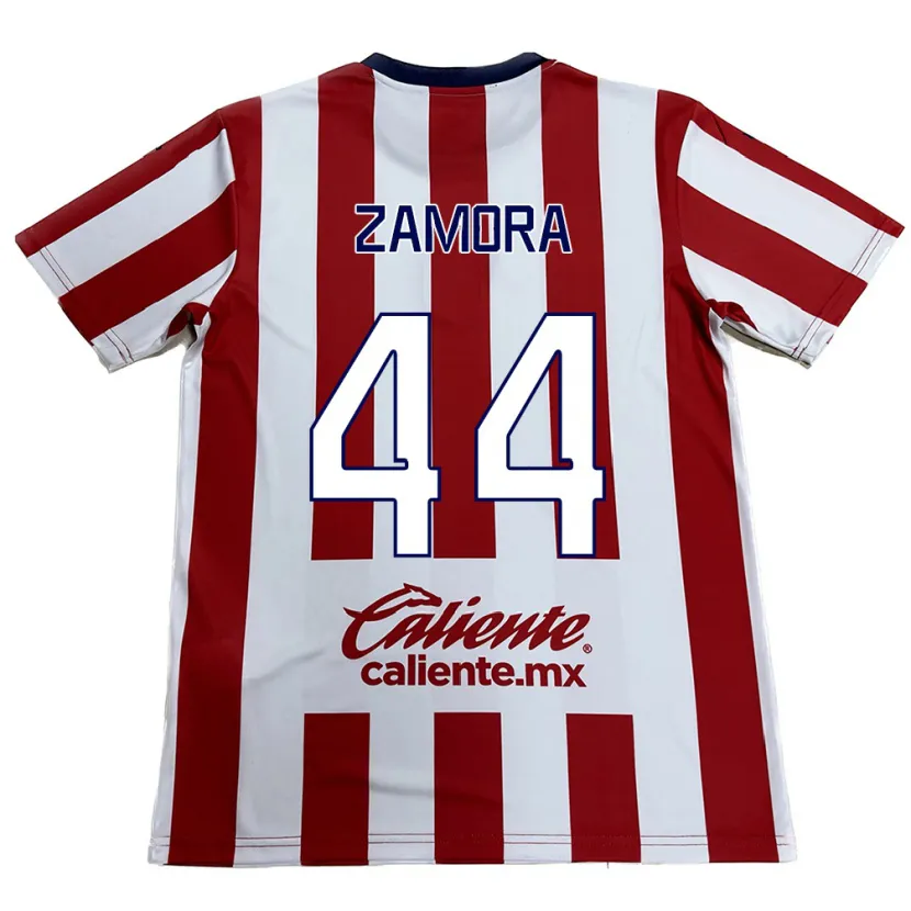 Danxen Børn Saúl Zamora #44 Rød Hvid Hjemmebane Spillertrøjer 2024/25 Trøje T-Shirt