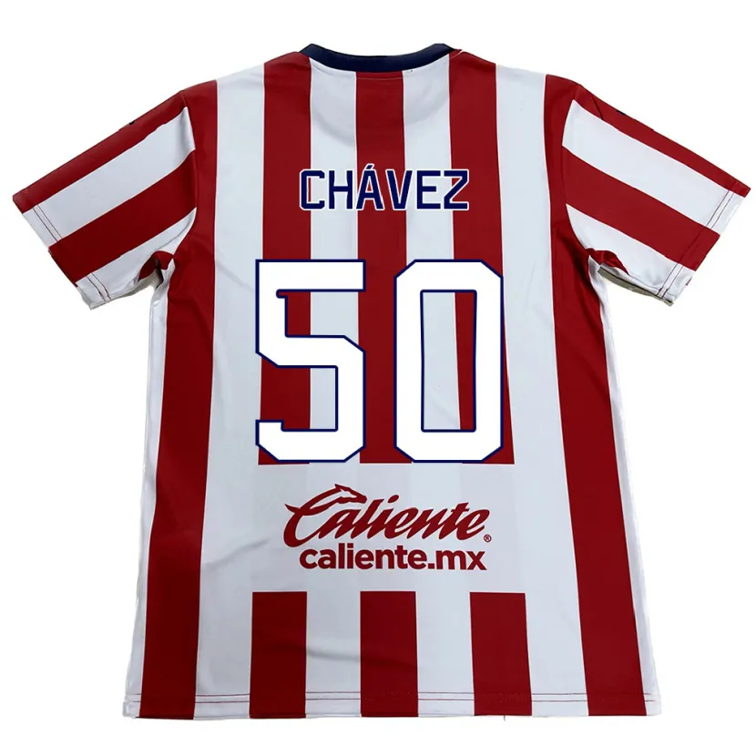Danxen Børn Mateo Chávez #50 Rød Hvid Hjemmebane Spillertrøjer 2024/25 Trøje T-Shirt