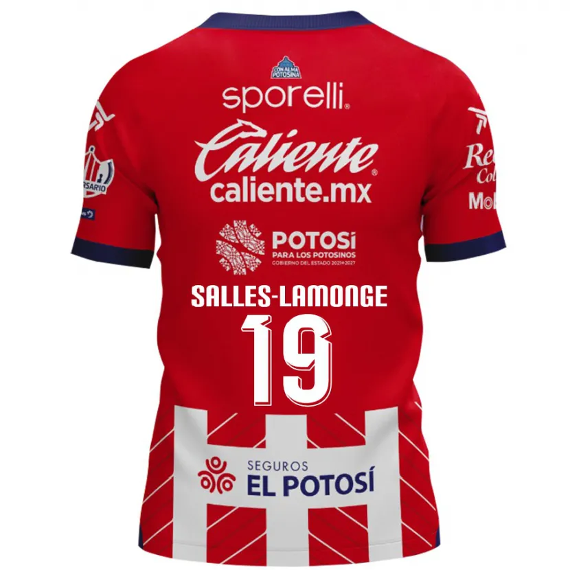 Danxen Børn Sébastien Salles-Lamonge #19 Rød Hvid Hjemmebane Spillertrøjer 2024/25 Trøje T-Shirt