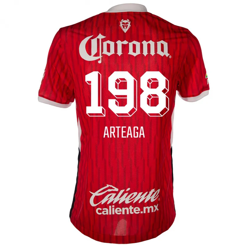 Danxen Børn Víctor Arteaga #198 Rød Hvid Hjemmebane Spillertrøjer 2024/25 Trøje T-Shirt