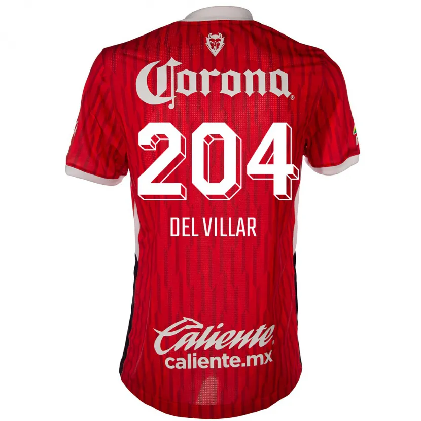 Danxen Børn Everardo Del Villar #204 Rød Hvid Hjemmebane Spillertrøjer 2024/25 Trøje T-Shirt