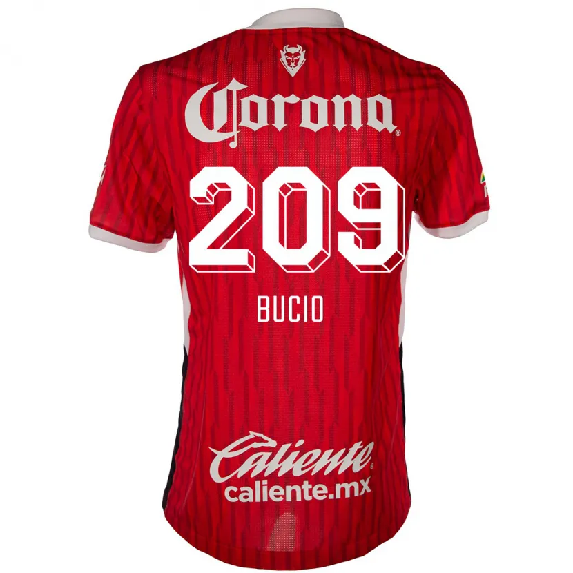 Danxen Børn Sebastián Bucio #209 Rød Hvid Hjemmebane Spillertrøjer 2024/25 Trøje T-Shirt