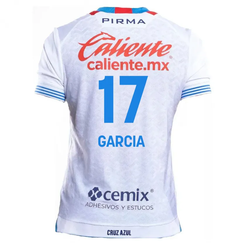 Danxen Børn Amaury García #17 Hvid Blå Udebane Spillertrøjer 2024/25 Trøje T-Shirt