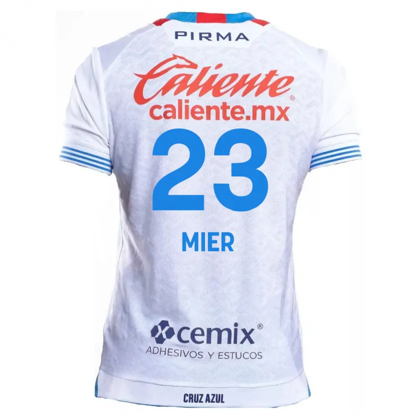 Danxen Børn Kevin Mier #23 Hvid Blå Udebane Spillertrøjer 2024/25 Trøje T-Shirt