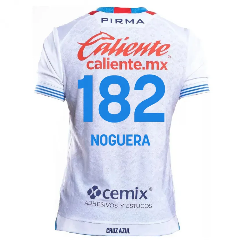 Danxen Børn Heldrich Noguera #182 Hvid Blå Udebane Spillertrøjer 2024/25 Trøje T-Shirt